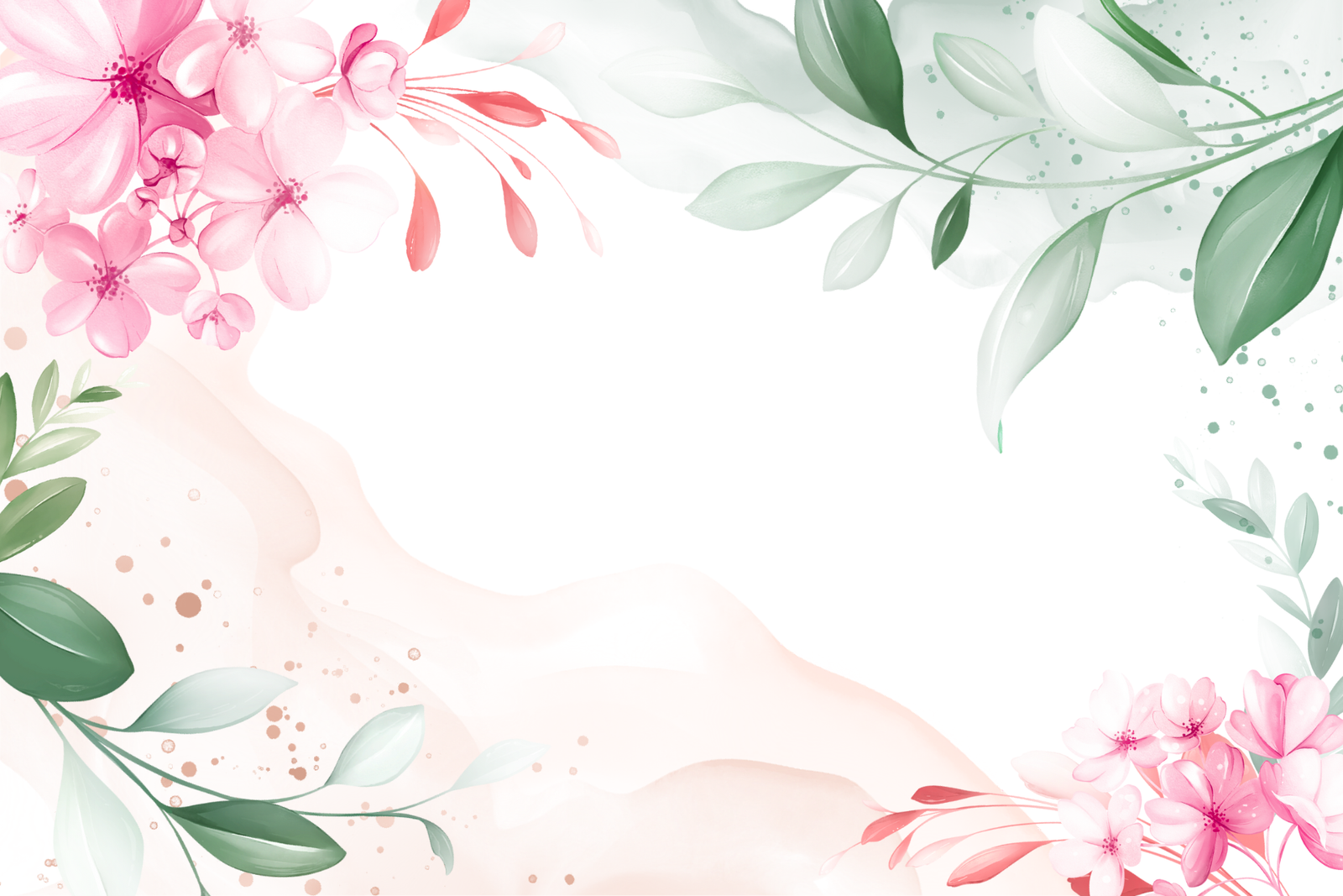 Blank Colorful Watercolor Floral Linktree Background